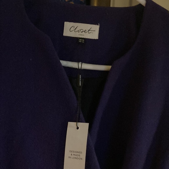 closet London purple wool coat dress size 6 new with tags - Picture 2 of 10